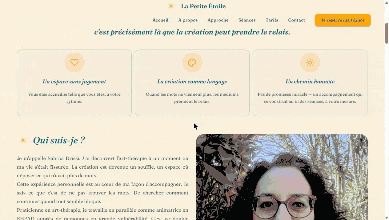 Aperçu animé de la navigation sur La Petite Étoile